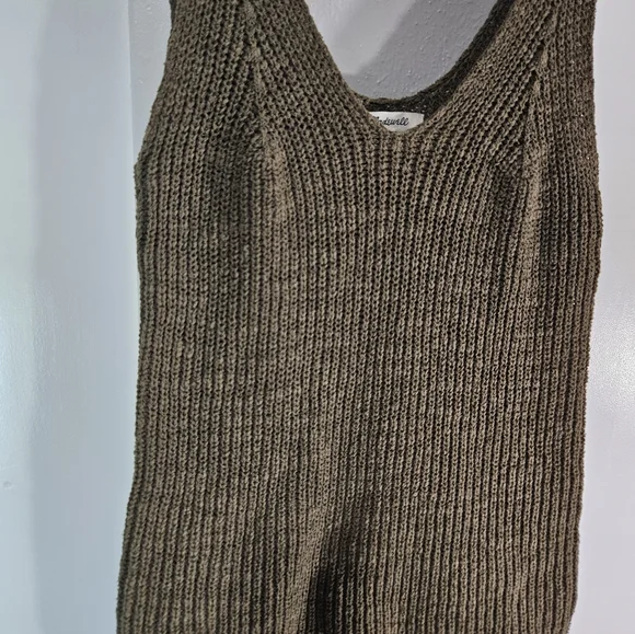 Madewell Knit Tank Olive Green - Picture 3 of 6